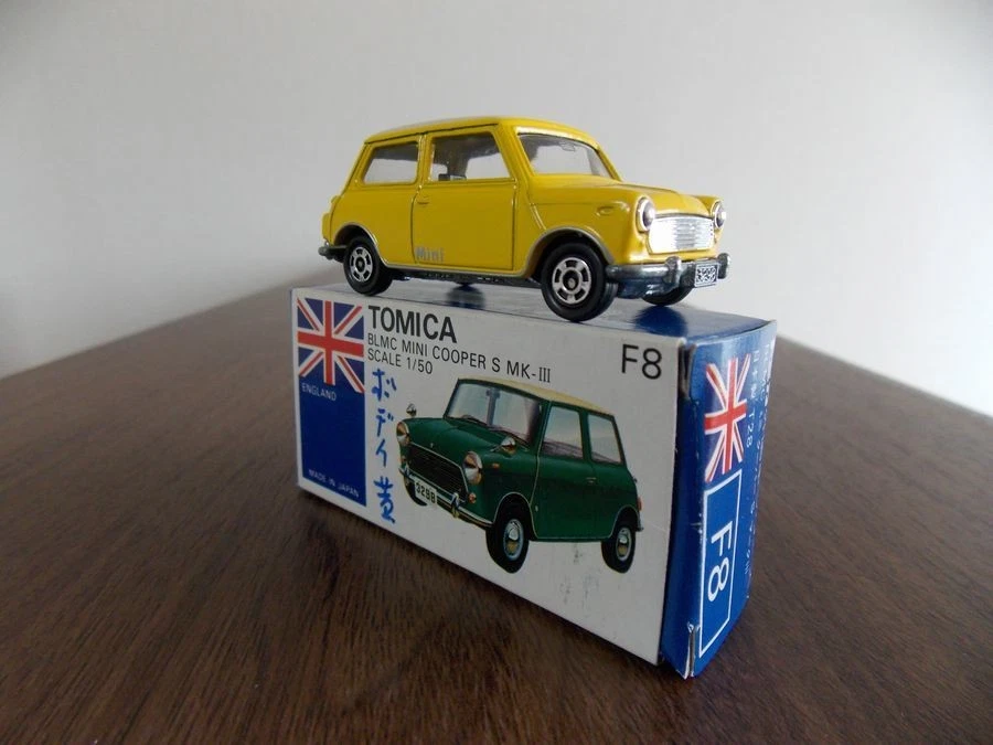 Tomica Blue Box F8 BLMC Mini Cooper S Mark III Yellow Model 1/50 Made in Japan - Image 3 of 4