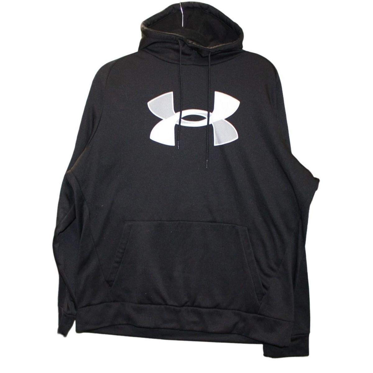 Under Armour Black Gray Logo Pullover Polyester Hoodie Men's XL