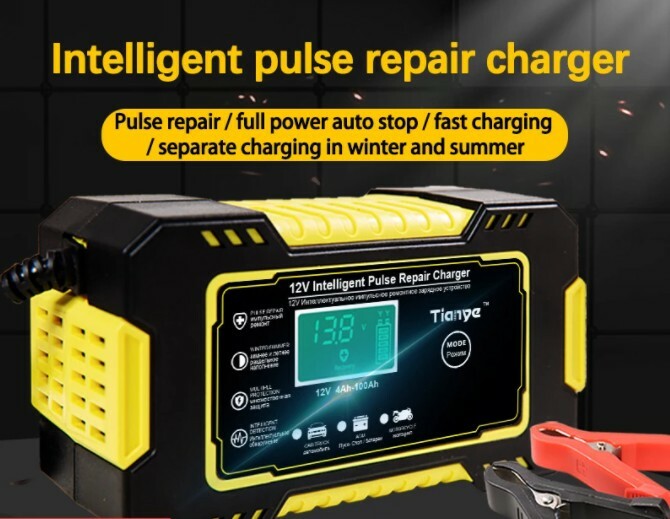 Chargeur intelligent 12V 6A microprocesseur pour batterie AGM et plomb