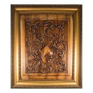 Antique French Carved Wood Panel Frame Acanthus Shield Image Is Loading Antique French Carved Wood Panel Frame Acanthus Amp