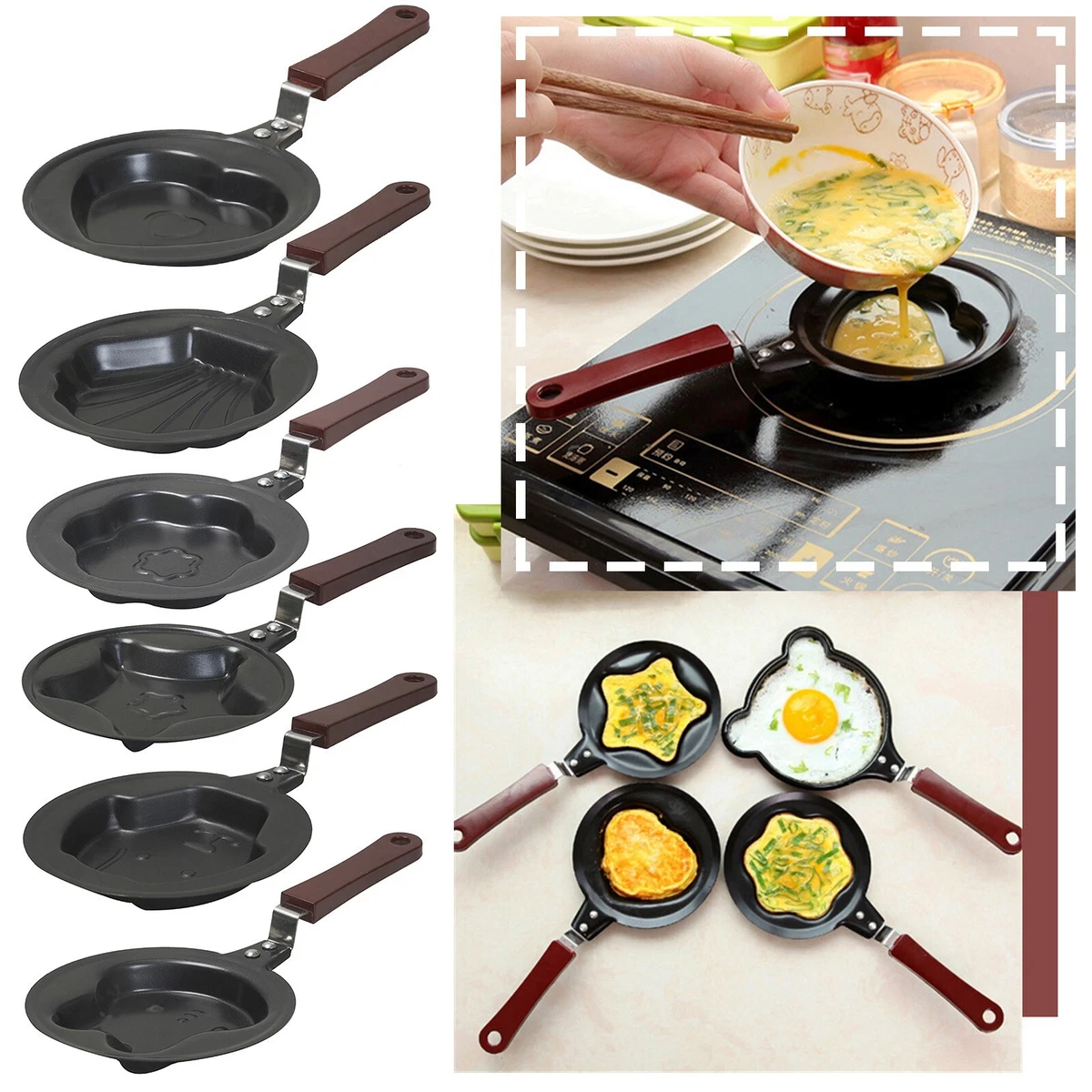 Mini Frying Pan Non-stick Household Breakfast Pan Shape Love