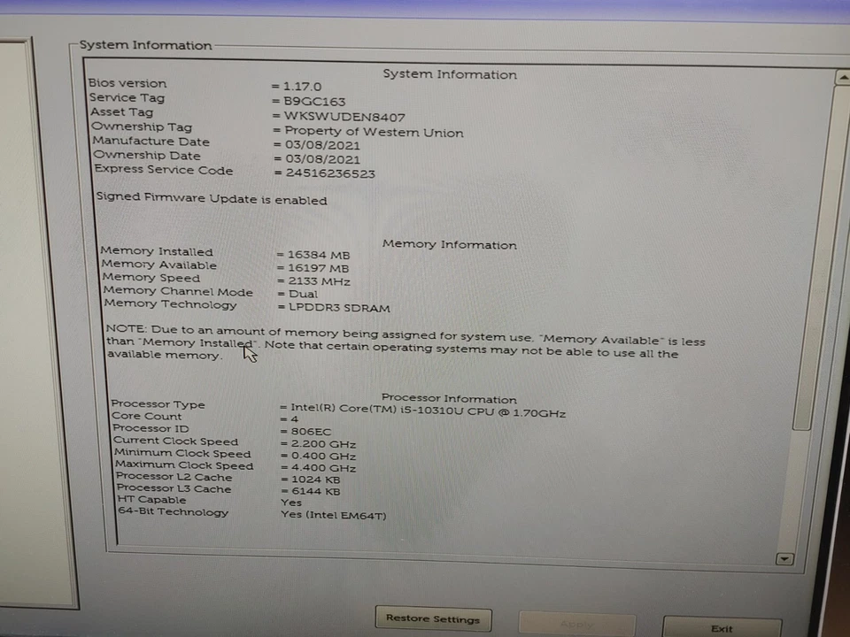 Dell Latitude 7210 2-in-1, i5-10310U 1.7GHz 16GB , NO SSD - Image 3 of 4