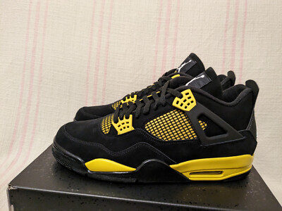 Air Jordan 4 Retro Thunder Black Yellow AJIV AJ4 DH6927 017 Men