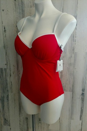 Brand New W/tags Womens Bathing Suit Target Shade & Shore Cabana Red White 36B