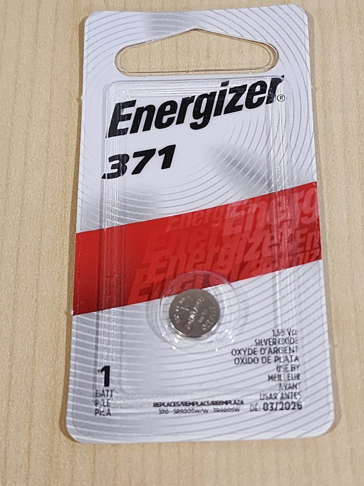 1 x Brand New Energizer 371 silver oxide 1.55v Watch Battery Expire 03/2026 USA 39800109620 eBay