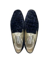 Jimmy Choo Dark Blue Leopard Print Flats