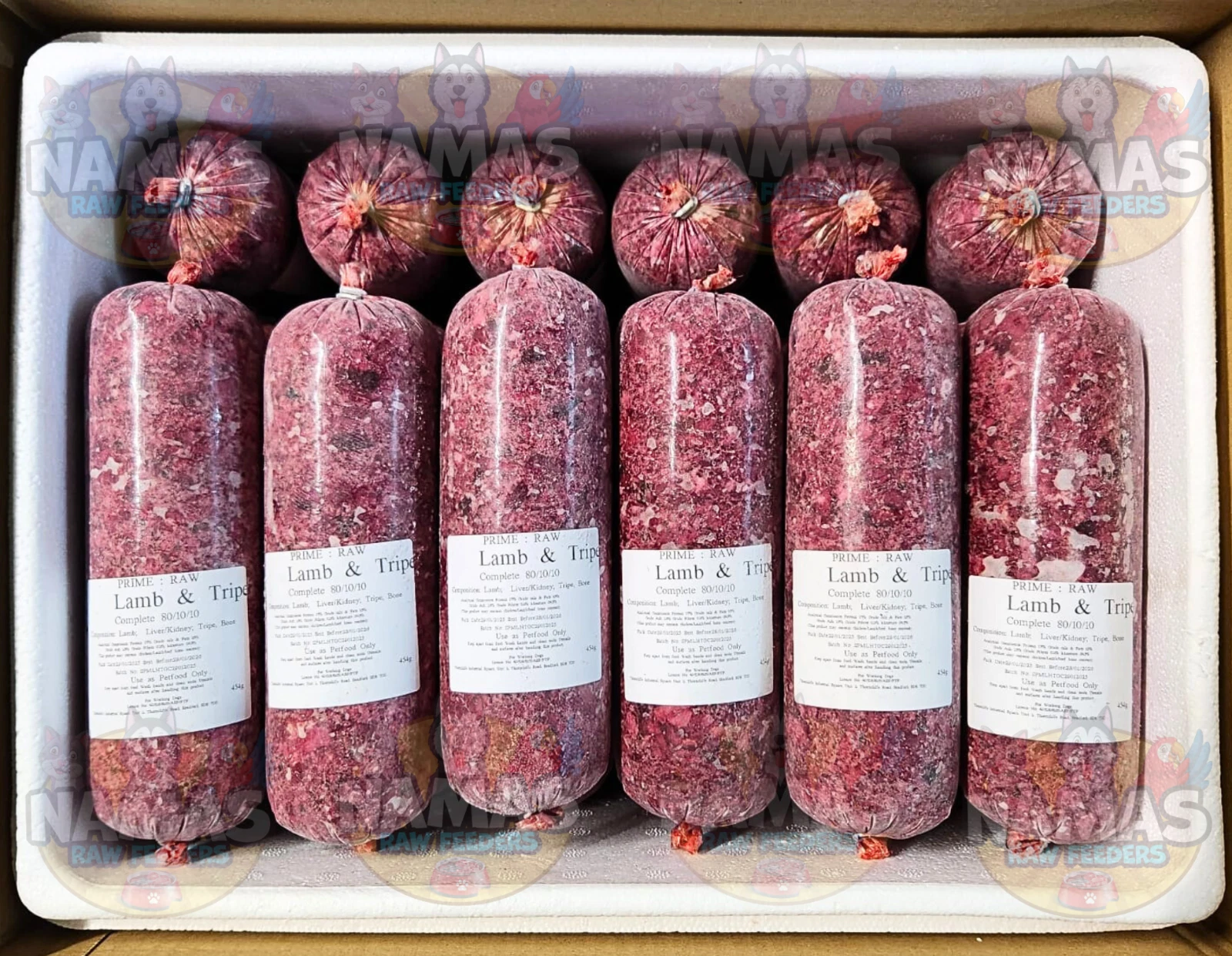 LAMB & TRIPE | PRIME FROZEN RAW DOG FOOD | 30 ROLLS 454g 80:10:10 COMPLETE 14KG
Opens in a new windo