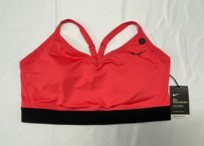 NIKE INDY PLUS SIZE BRA Coral Red LIGHT SUPPORT BQ0974 850 SIZE 1X