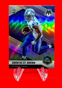 2021 Mosaic Amon-Ra St. Brown Variation Silver Prizm Rookie RC #328-V Lions