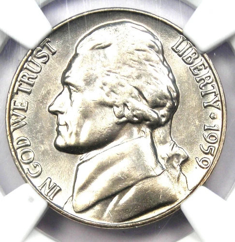 1959 Jefferson Nickel 5C Coin (1959-P) - NGC MS67+ 5FS Plus Grade - Top Pop 2/0
