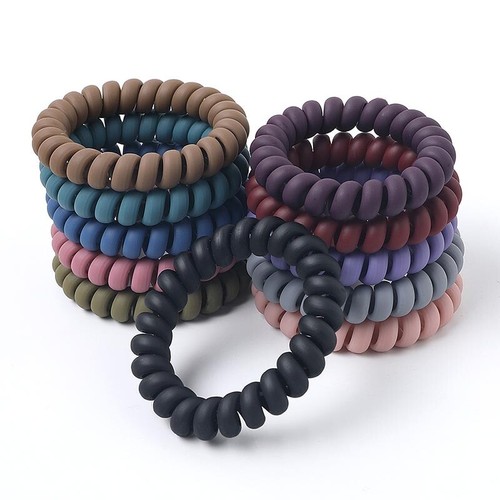 Elastic Hair Rope Telephone Line Wire Hair Ring Seamless Head Rope DIY Headwear - Picture 6 of 25