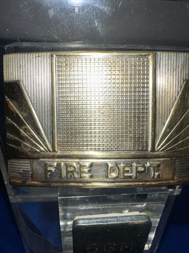 Vintage Feuerwehr gold silberfarbene Gürtelschnalle Kinney Providence Rhode Island selten - Bild 3 von 8