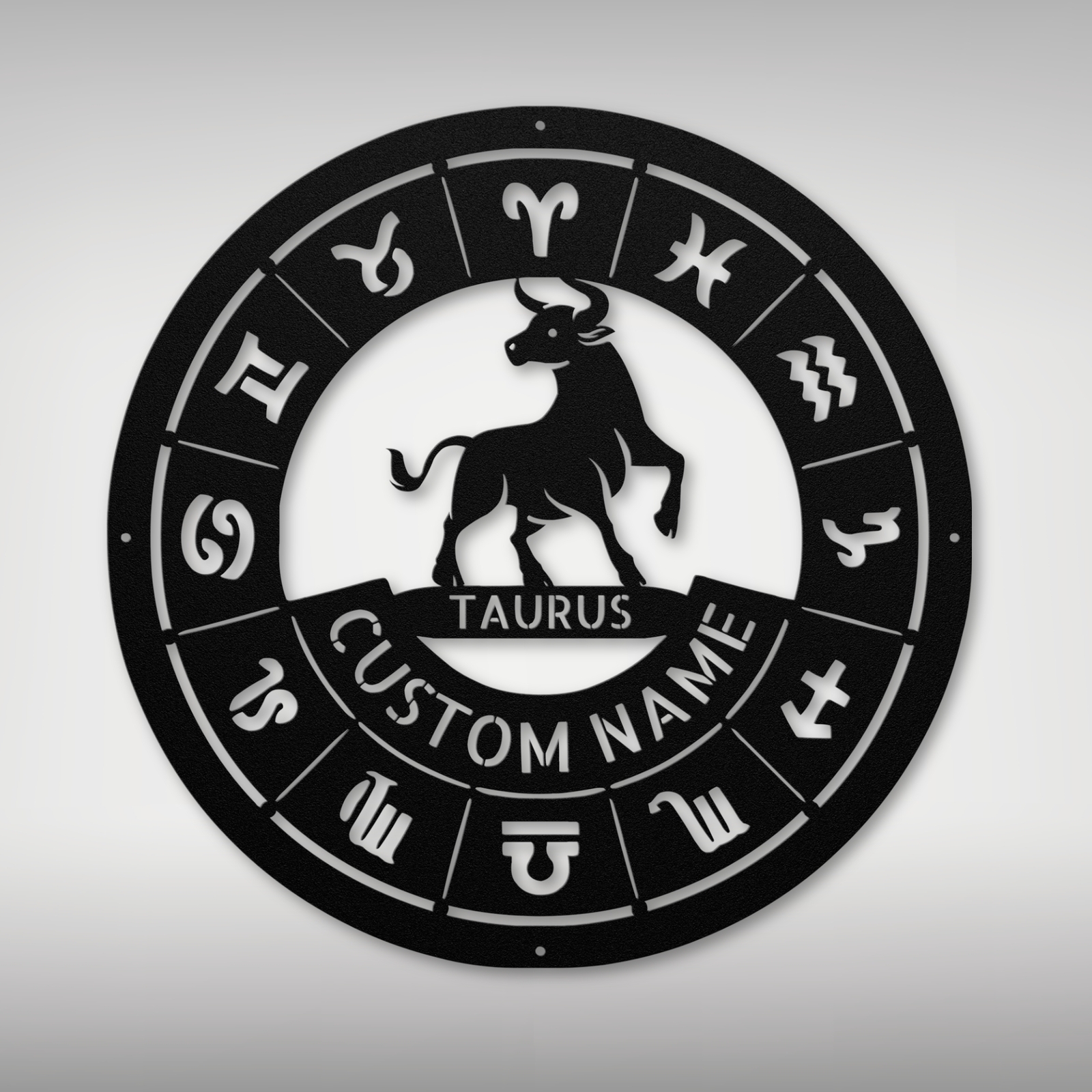 Personalized Taurus Zodiac Metal Sign Custom Astrology Decor Gift Taurus Lovers