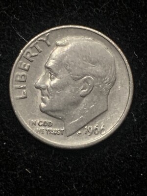 1966 Roosevelt dime no mint mark, Distorted Lettering/errors Thru Out The Coin
