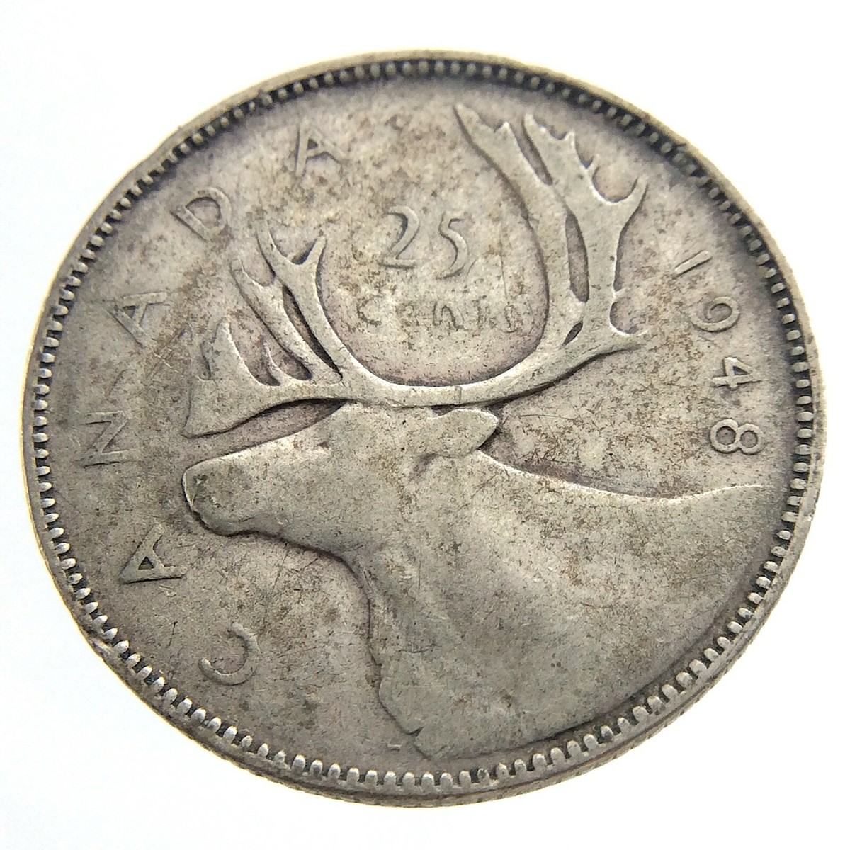 1948 Canada 25 Cents Quarter Circulated George VI Twenty Five
