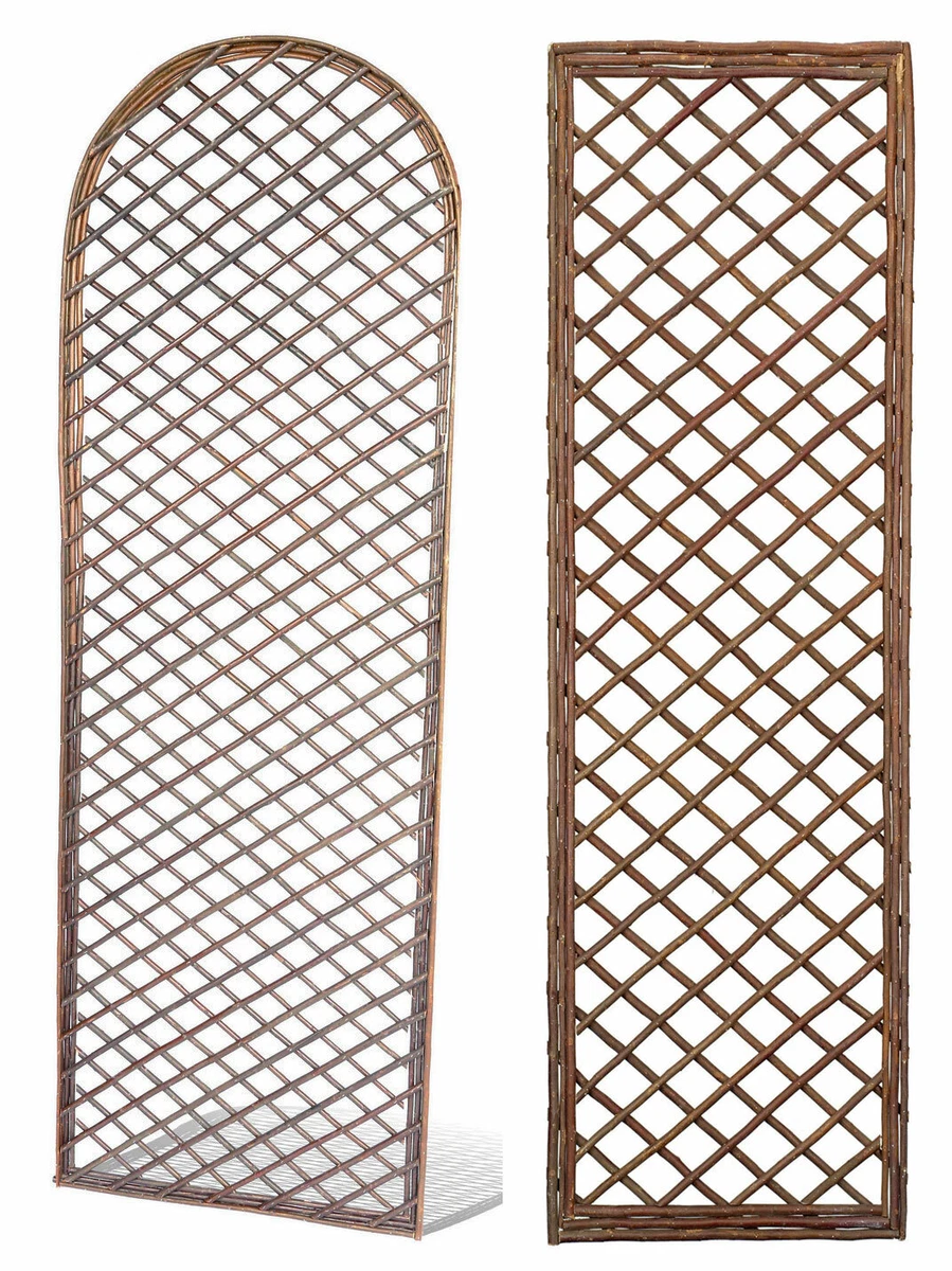 Willow Frame Panel Arched and Framed Garden Wicker Privacy Fence Lattice Design