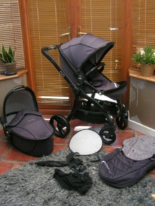 storm grey egg pram