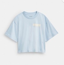 Coach Women Airbrushed New York Organic Cotton Cropped T Shirt CQ841 Sizes S/L