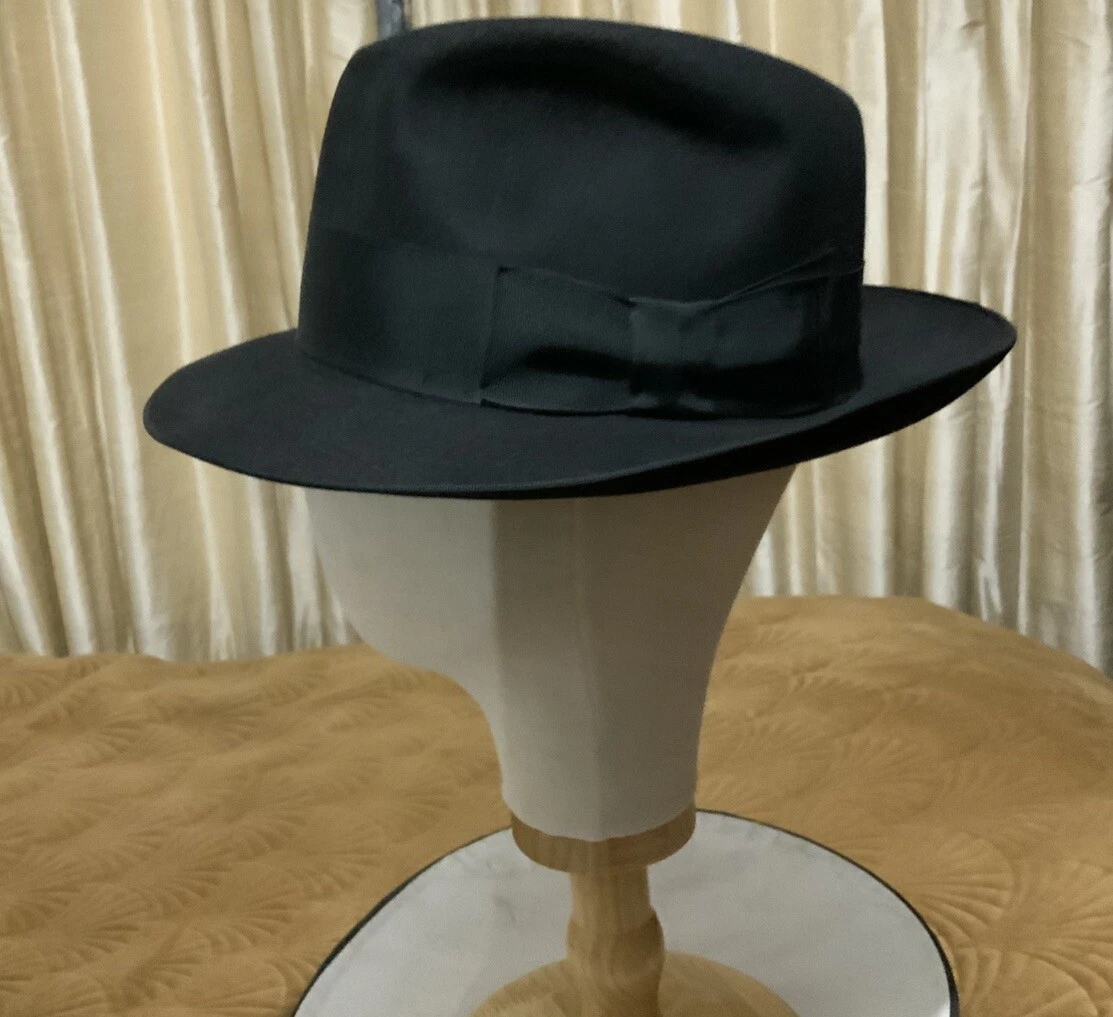 Sombrero Fedora Lock & Co Hatters London Para Hombres Negro Talla 7-M - 57 Cm PVP £295