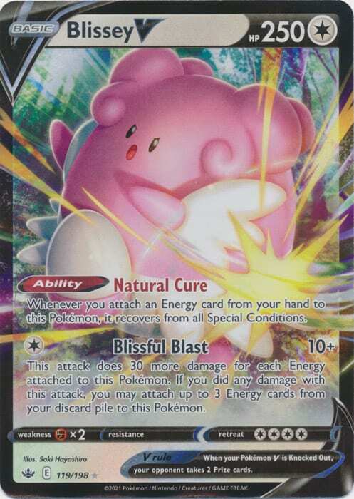 Pokemon - Blissey V - 119/198 - SWSH Chilling Reign - Ultra Rare - Near Mint