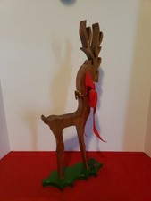 Elegant 17 Inch Tall Wood Block Cut Reindeer ...