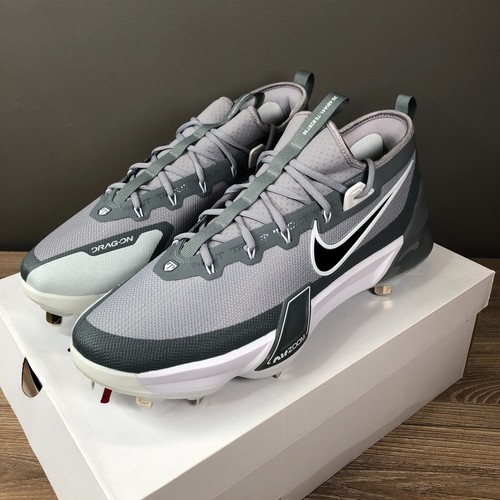 Nike Force Zoom Trout 9 Elite grau Metall Baseball Stollen Herren Größe 14 FB2906-002