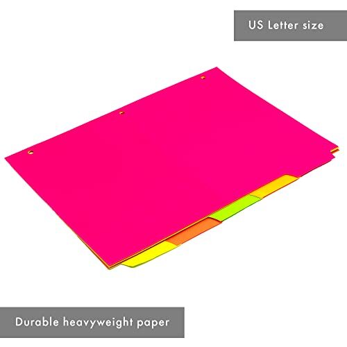 , 5 Dividers, Binder Notebook File Page Separators Pack of 5 Tab Set, 8 ½ 1 - Picture 7 of 7