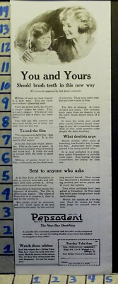 1920 PEPSODENT TOOTH PASTE DENTAL HYGIENE DENTIST TEETH BRUSH HEALTH  AD  E09