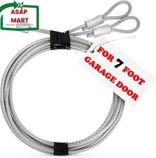 Garage Door Cable for 7 Ft Door – 8 Ft 6 in Long, Heavy-Duty 304 Steel Galvanize