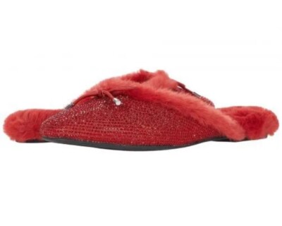 Jessica Simpson Tracee2 Intense Red Cozy Jewel Round Toe Slip On Flat Slippers
