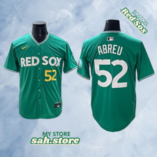 Boston Red Sox 52 Wilyer Abreu Green2 City Connect Men's Jersey Stitched
