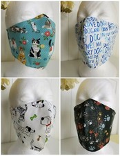 Handmade Cloth PETS LOVER Face Mask Reusable w/nose wire/pocket