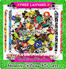 5x Disney Pins FREE LANYARD Assorted Lot Pins Park Trading Pin Lot New Mickey  
