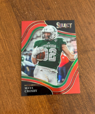 Maxx Crosby 2022 Select Field Level Red Prizm #189 Eastern Michigan Raiders /149