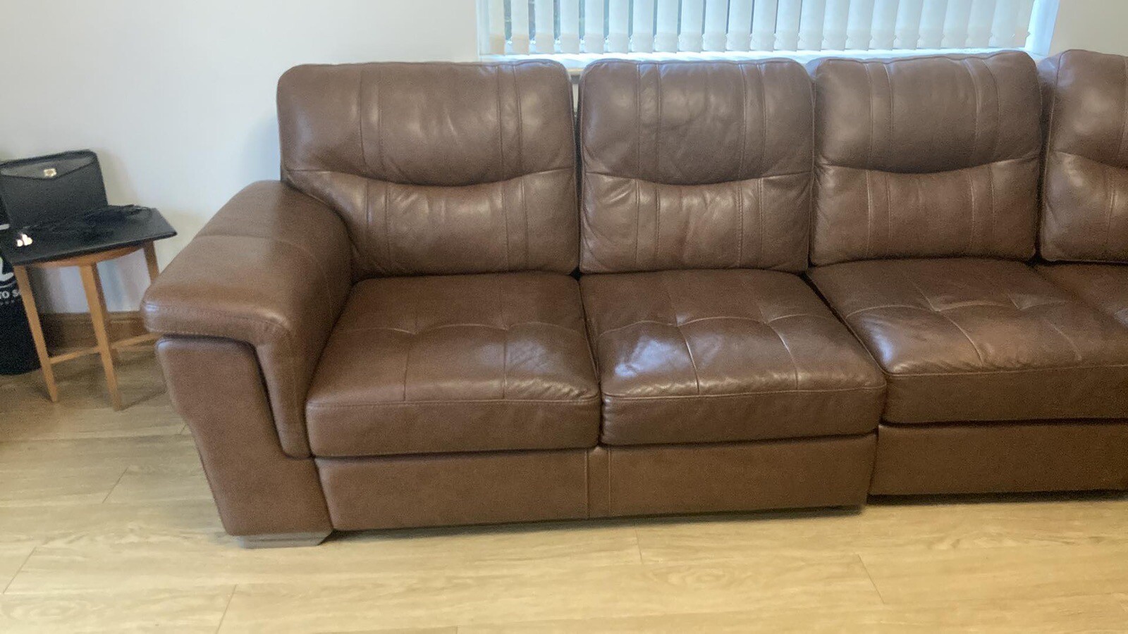 Incredible Brown Leather Corner Sofa (K) eBay