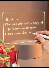 1pc LED Message Board Warm Light Color Night Light, Erasable Writing Message Boa