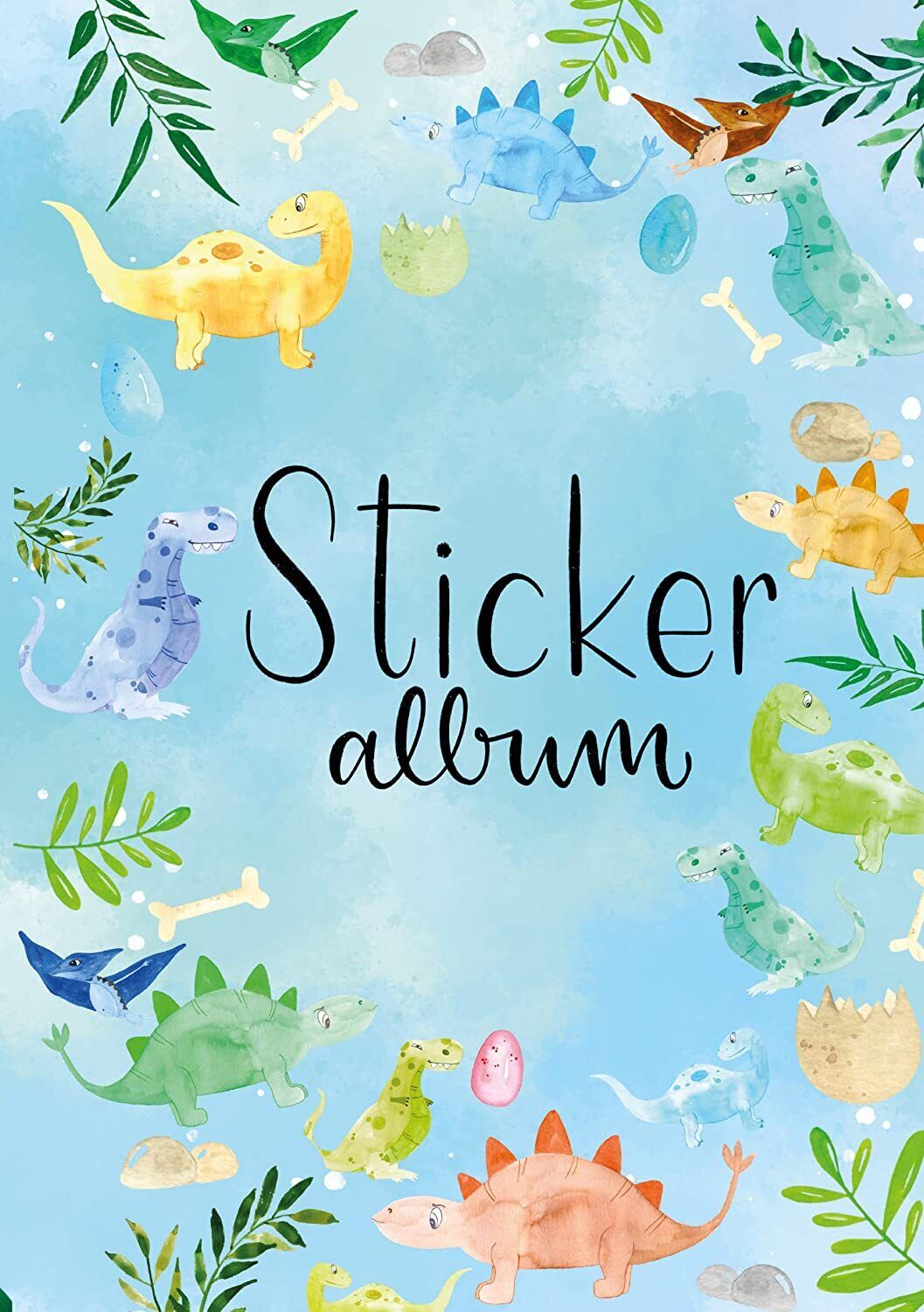 Sticker Album Dino Sticker Buch für Kinder Aufkleber A5 16 Seiten Jungen Mädchen