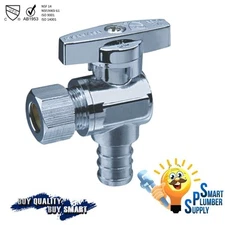 Pack of 40pcs Brass 1/4 Turn Angle Stop Valve 3/8" OD X 1/2" PEX (129-06-S) 