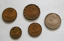 ETIOPIA - 5 MONET Z ROKU 1936 -KM # MIEDŹ 32,33,34,36 I SREBRO 37