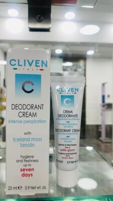1X Cliven 7 Days Deodorant Cream for Intense Perspiration, 25 ml
