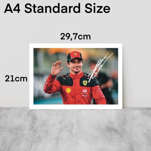 CHARLES LECLERC FERRARI FIRMATO AUTOGRAFO STAMPA IDEA REGALO FORMULA 1 MOTORI - Imagen 2 de 2