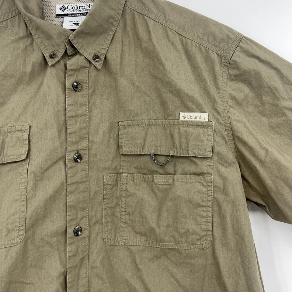 Columbia Mens Short Sleeve Green Button Up Shirt Size Large - Image 2 of 4