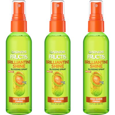 Garnier Fructis Style Brilliantine Shine Glossing Spray 3 Fl Oz Pack of 3