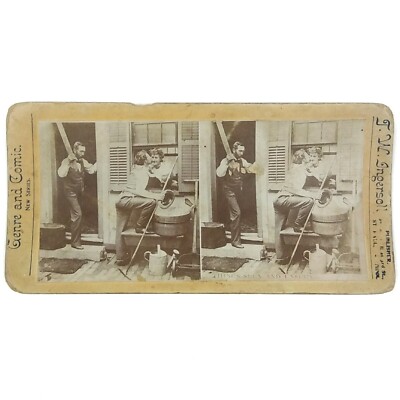 JW Ingersoll Genre And Comic Things Seen And Unseen Antique Stereograph Card