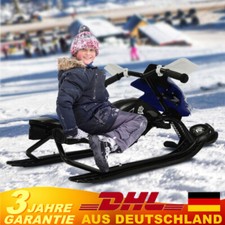 Slitta sterzante bob slitta per bambini adulti slitta da sci con freni a pedale blu