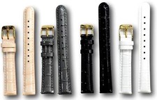 Invicta 16mm Watch Band Women's Leather Gold Buckle Leather Watch Straps