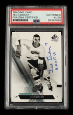 Ted Lindsay Signed 2013-14 SP Authentic #142 Card Auto PSA A