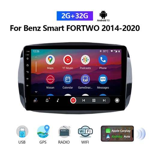 Auto Stereo Radio CarPlay GPS Navi Android 13 Für Smart Fortwo 453 2014-2020 - Bild 2 von 20