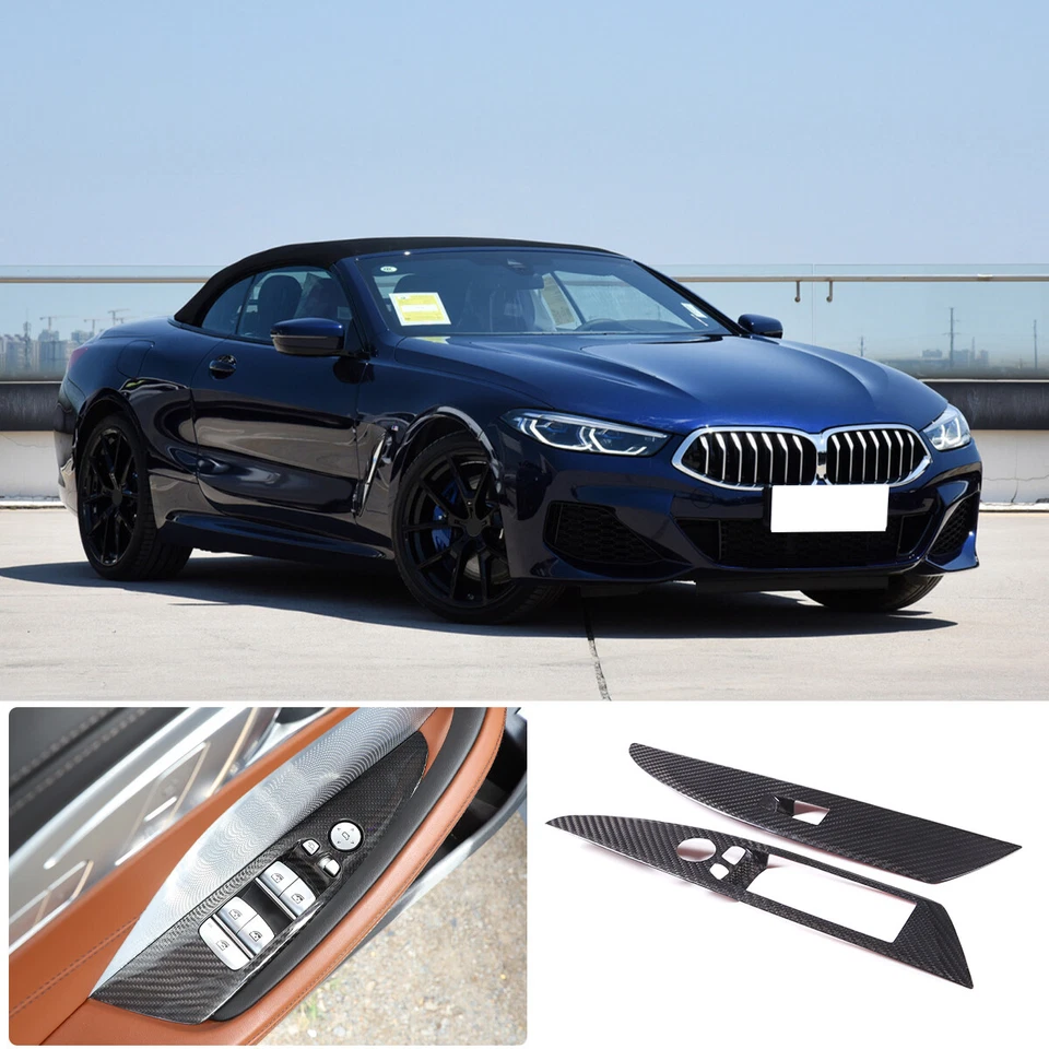 Cubierta de embellecedor de elevación de ventana de fibra de carbono para BMW Serie 8 G14 G15 840i M850i 2019-22 Foto 2 de 4