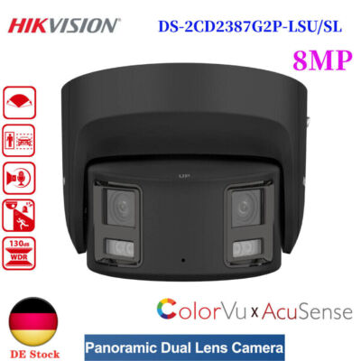 Hikvision 4K 8MP DS-2CD2387G2P-LSU/SL Panorama ColorVu Kamera 2-Wege Audio DE